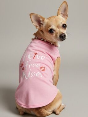Valentine Dog 'I Give Free Kisses' Statement Shirt